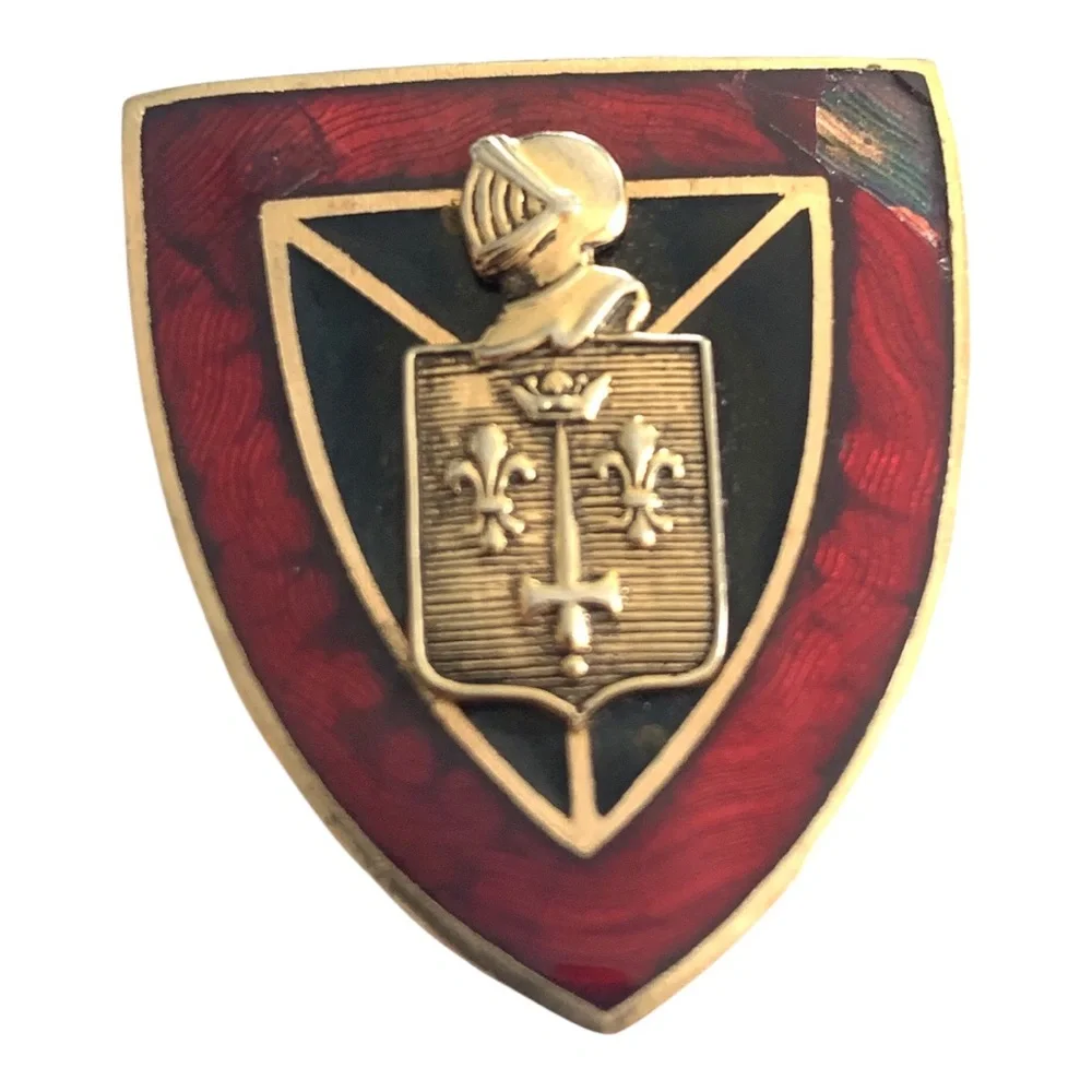 France Courtois Paris C1940 Joan Of Arc Jeanne D'arc Enamel Lapel Pin